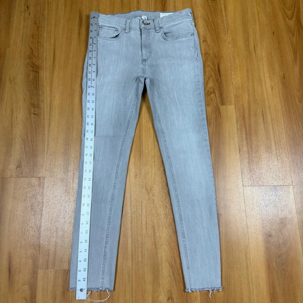 Rag & Bone Ankle‎ Skinny Jeans Burmese Gray Raw Hem W1526K120BUR Size 28